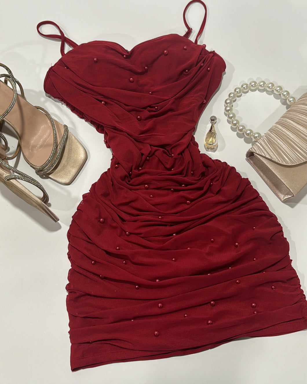 Pearly Girly Dress- Red