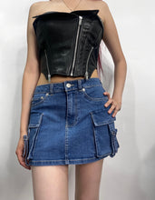 Carregue a imagem no visualizador da Galeria, Karol Skirt- Dark Blue Denim
