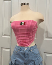 Load image into Gallery viewer, Mexico Bedazzled Corset Top- Pink
