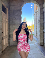 Cargar imagen en el visor de la Galería, Pink Odyssey Dress- Pink/White Print
