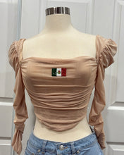 Load image into Gallery viewer, Mexico Bedazzled Corset Top- Cream
