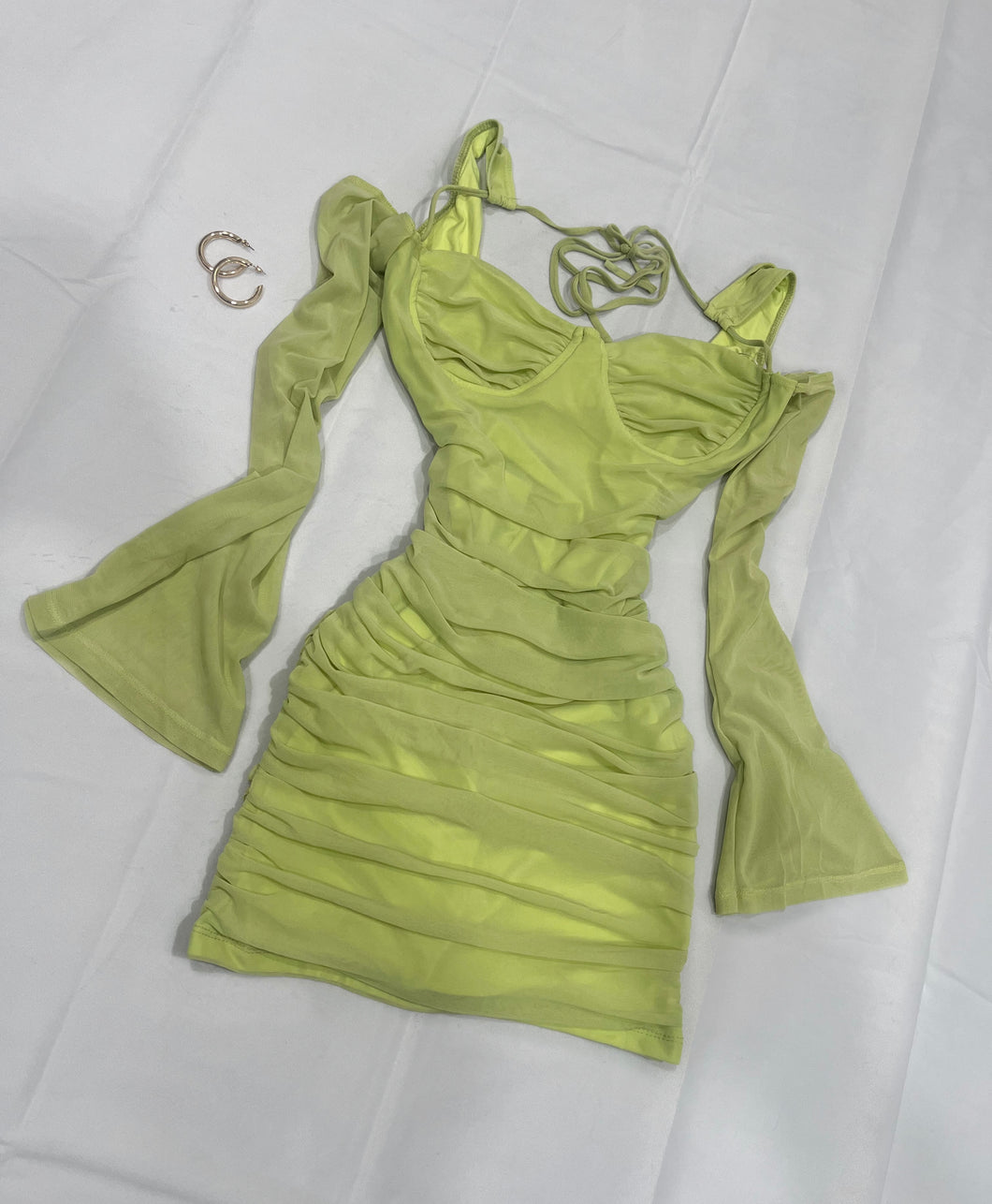 Rutila Dress- Lime Green