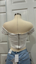 Load image into Gallery viewer, Mexico Bedazzled Corset Top- White
