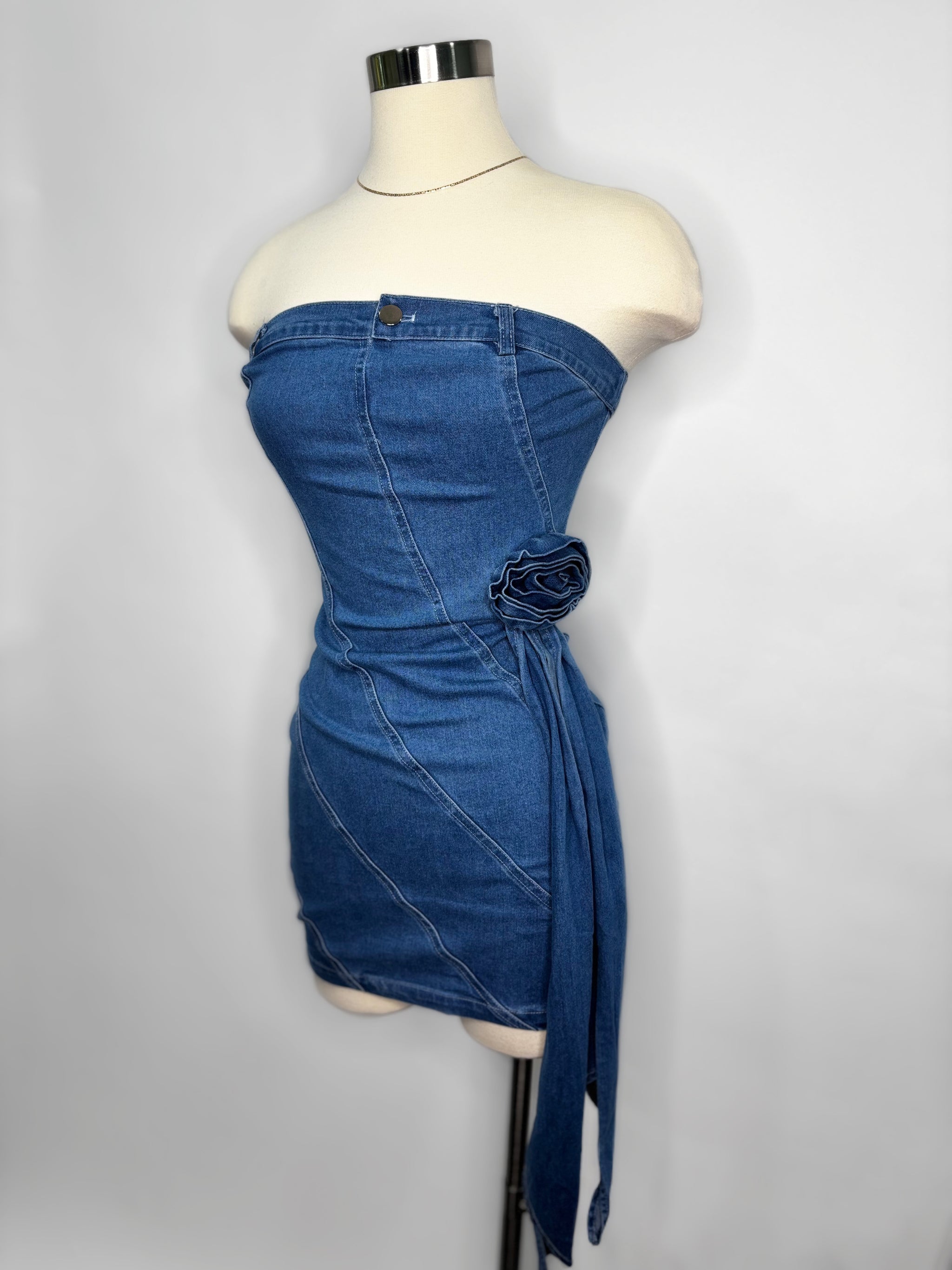 Adele Dress- Denim Jamilett's Boutique Adele Dress- Denim Jamilett's Boutique