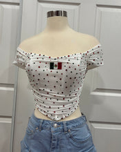 Load image into Gallery viewer, Mexico Bedazzled Corset Top- White
