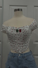 Load and play video in Gallery viewer, Mexico Bedazzled Corset Top- White
