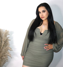 Load image into Gallery viewer, Lily Dress- Olive Green (PLUS SIZE)
