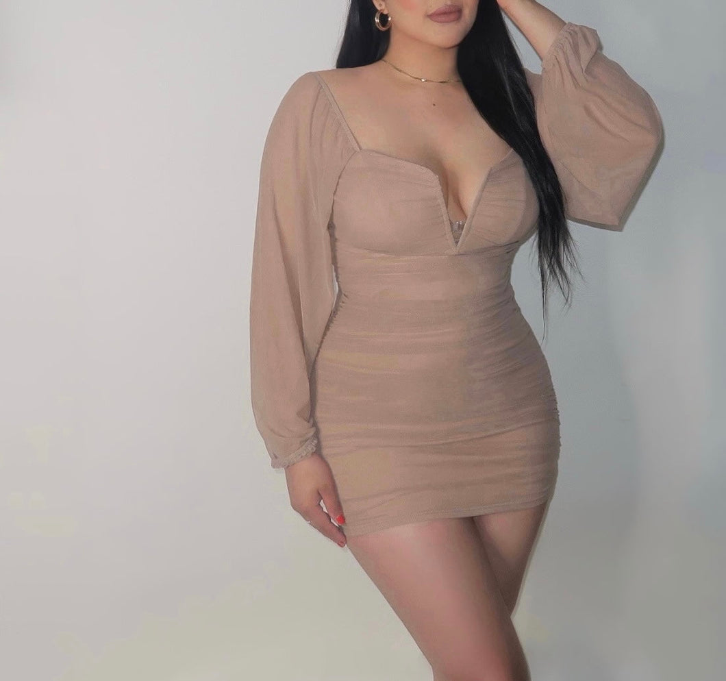 Lily Dress- Taupe (Sizes S-L)