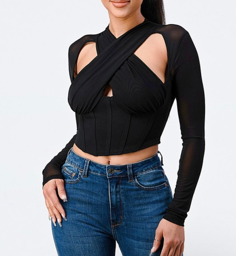 Vera Leather Corset Top (Black) – Valeria'S Boutique